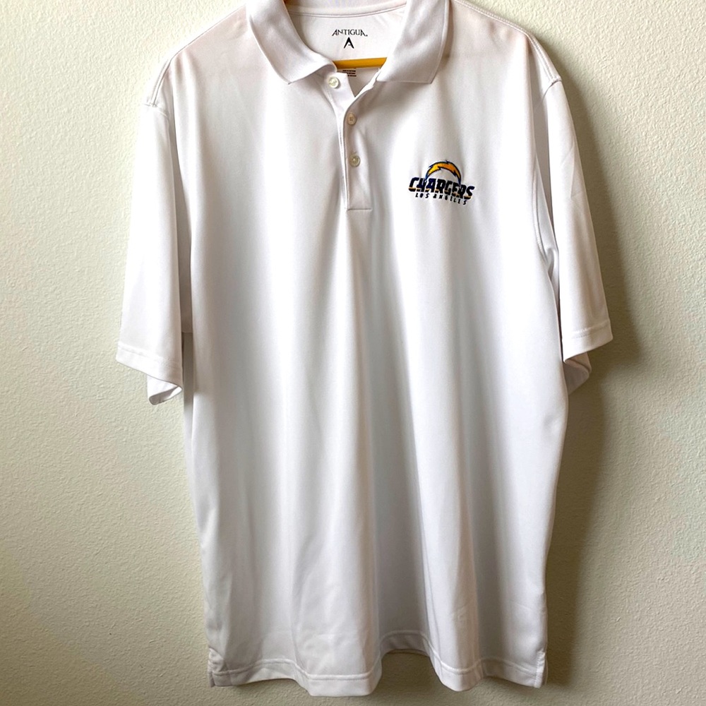 White LA Chargers polo shirt. Size XL. Never worn.